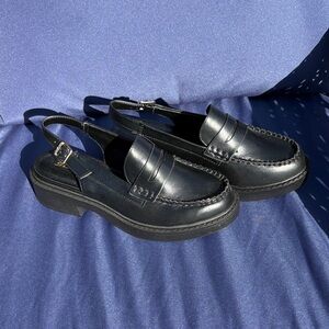 Soda Black Slingback Loafers